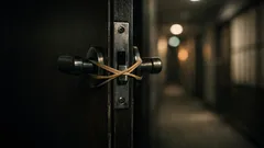 輪ゴム1本でドアの「カチャッ」を静かにする簡単ワザ