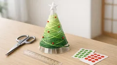 クリアファイルで透けるクリスマスツリーを15分DIY、100均だけで冬インテリア