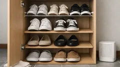 突っ張り棒1本で下駄箱にもう1足入る 玄関収納がすっきり整う簡単アイデア