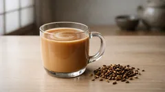 麦茶に牛乳を入れるだけでコーヒー牛乳風に 濃く淹れておいしい簡単アレンジ