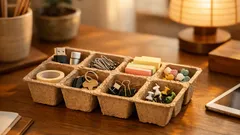 セリアの紙ポットが収納に化けた 12マスで小物が自然に整う使い方