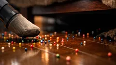 床に散らばったビーズを一瞬で回収する裏ワザ：掃除機×靴下フィルター